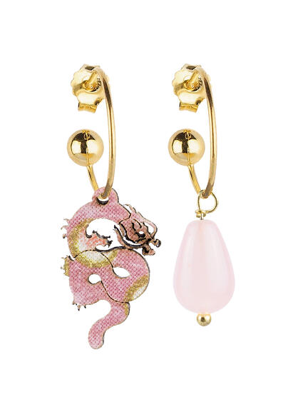 Orecchini Hoop Drago Rosa - Lebole Maison