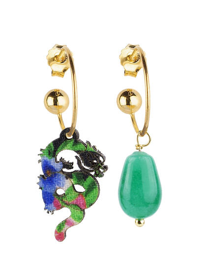 Orecchini Hoop Drago Verde - Lebole Maison
