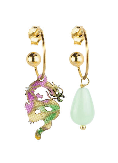 Orecchini Hoop Drago Verde Giada - Lebole Maison