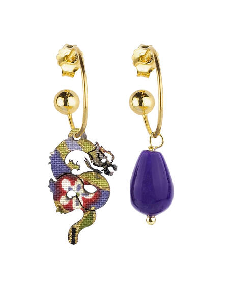 Orecchini Hoop Drago Viola - Lebole Maison