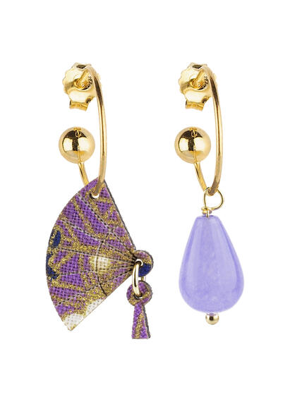 Orecchini Hoop Ventaglio Lilla - Lebole Maison