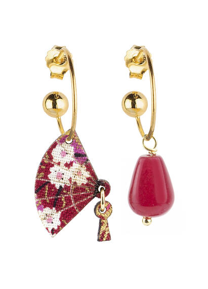 Orecchini Hoop Ventaglio Rubino - Lebole Maison