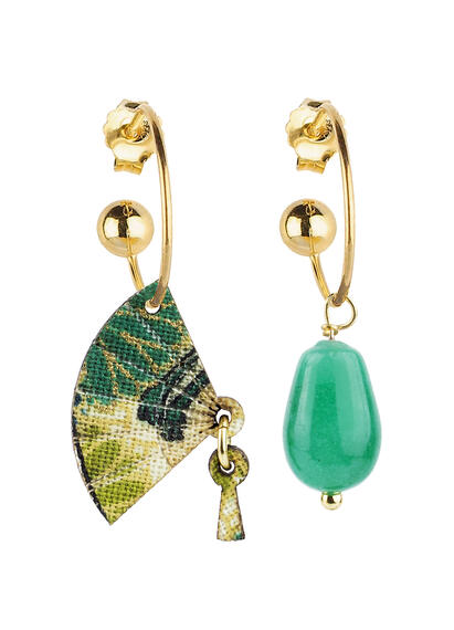 Orecchini Hoop Ventaglio Verde - Lebole Maison
