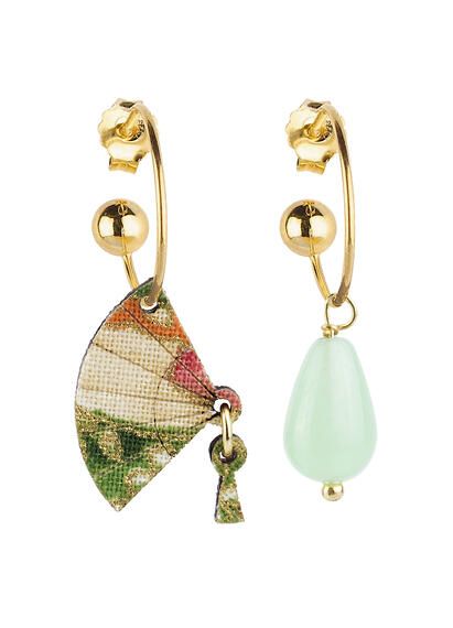 Orecchini Hoop Ventaglio Verde Giada - Lebole Maison