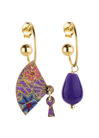 Orecchini Hoop Ventaglio Viola - Lebole Maison