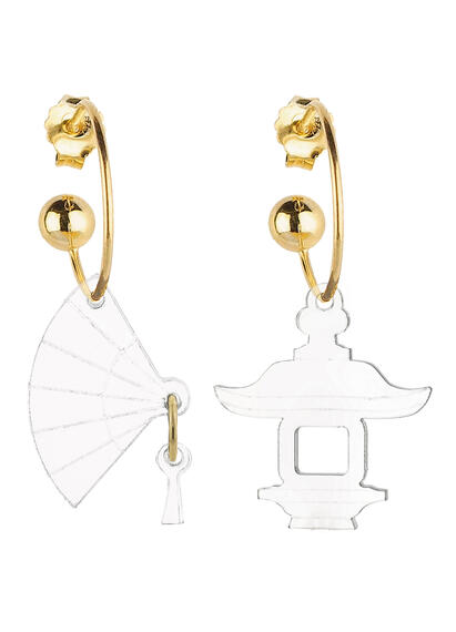 Orecchini Hoop Ventaglio Plexi Trasparente - Lebole Maison
