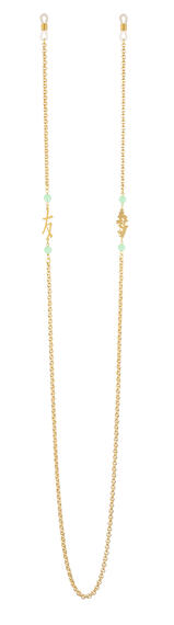 Catena Per Occhiali Kanji Amicizia Ottone Verde Giada - Lebole Maison