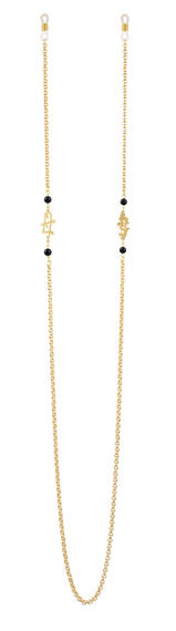 Catena Per Occhiali Kanji Mamma Ottone Nero - Lebole Maison