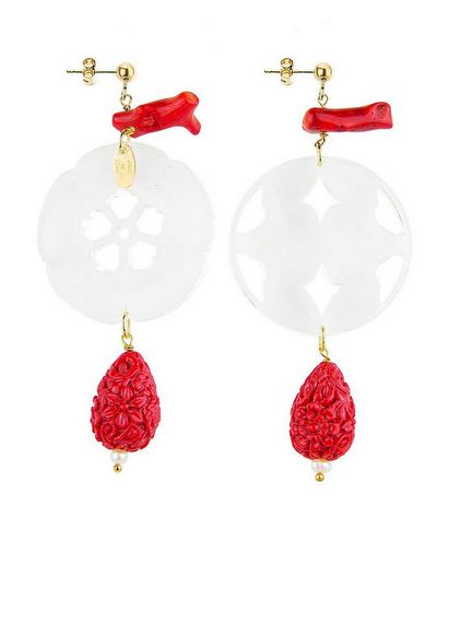 Orecchini Fiore Plexi Trasparente - Lebole Maison