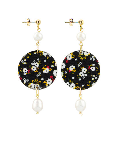 Orecchini Tondo Carpa Specchio E Seta Mini Oro - Lebole Maison