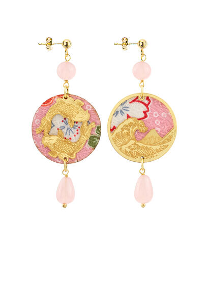 Orecchini Tondo Carpa Mini Rosa - Lebole Maison