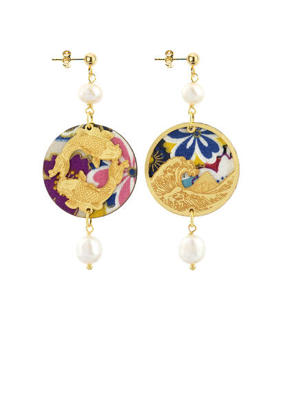 Orecchini Tondo Carpa Mini Perla - Lebole Maison