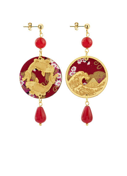 Orecchini Tondo Carpa Mini Rubino - Lebole Maison