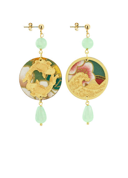 Orecchini Tondo Carpa Mini Verde Giada - Lebole Maison