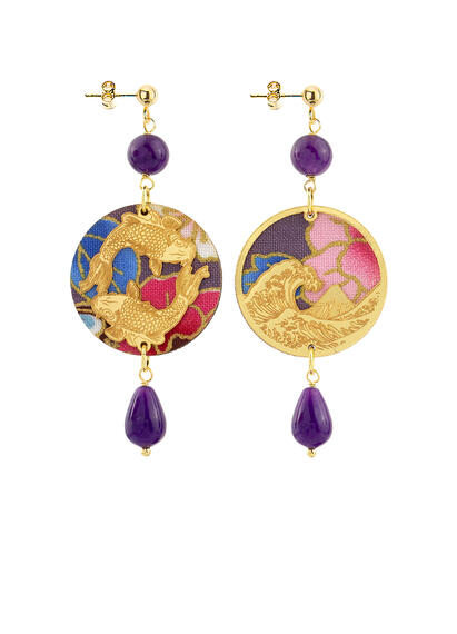 Orecchini Tondo Carpa Mini Viola - Lebole Maison