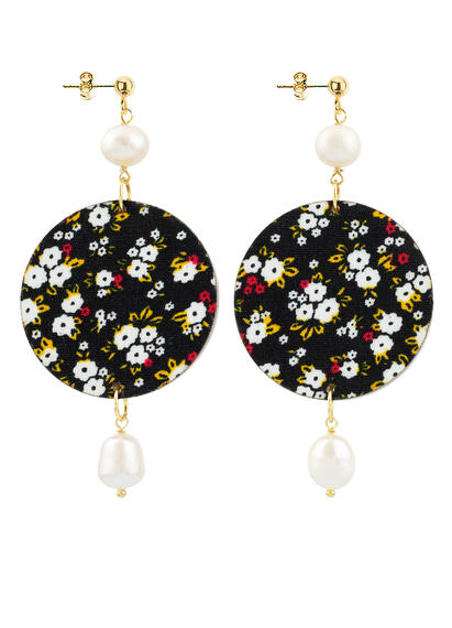 Orecchini Tondo Carpa Specchio E Seta Oro - Lebole Maison