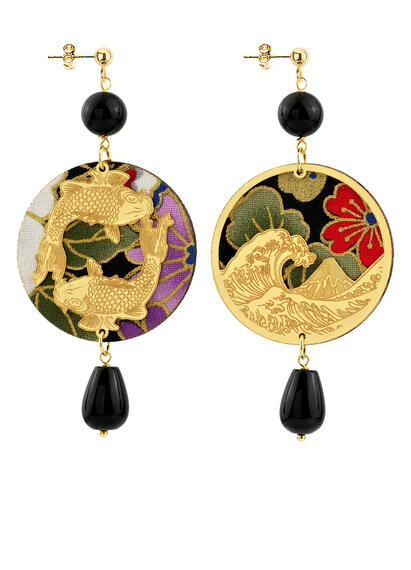 Orecchini Tondo Carpa Nero - Lebole Maison