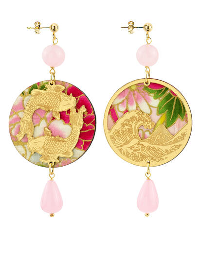 Orecchini Tondo Carpa Rosa - Lebole Maison