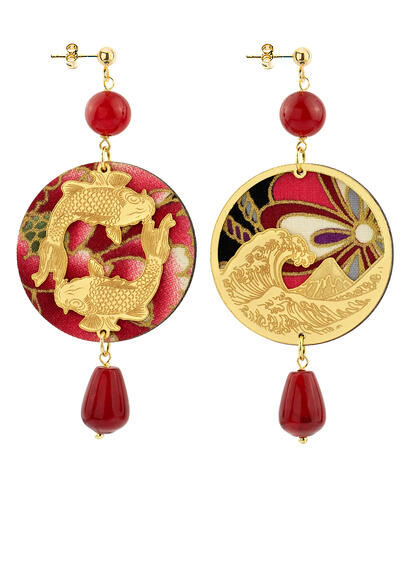 Orecchini Tondo Carpa Rubino - Lebole Maison