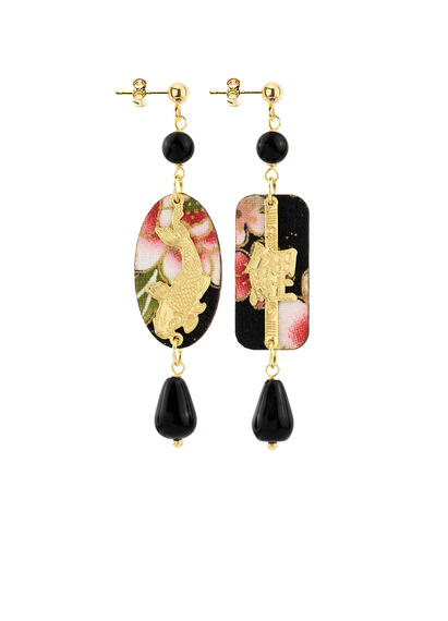 Orecchini Carpa Mini Nero - Lebole Maison