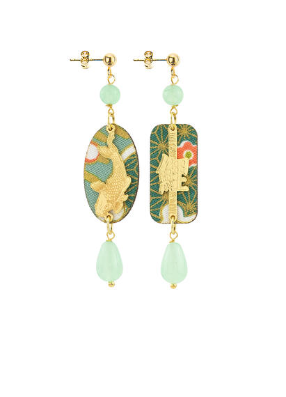 Orecchini Carpa Mini Verde Giada - Lebole Maison