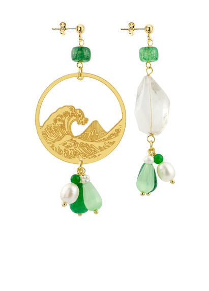 Orecchini Onda Verde - Lebole Maison