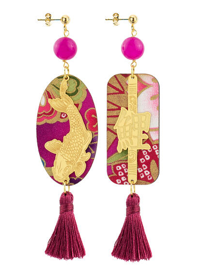 Orecchini Carpa Nappa Fucsia - Lebole Maison