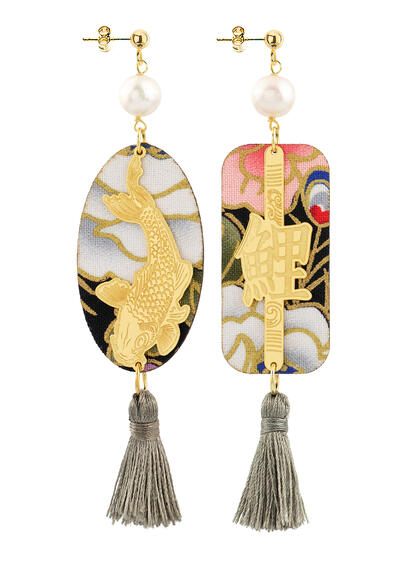 Orecchini Carpa Nappa Grigio - Lebole Maison