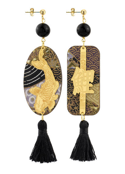 Orecchini Carpa Nappa Nero - Lebole Maison