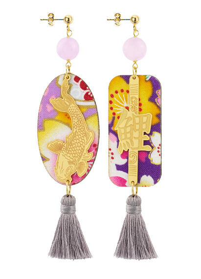 Orecchini Carpa Nappa Rosa Cipria - Lebole Maison