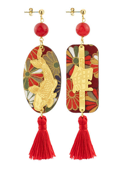 Orecchini Carpa Nappa Rubino - Lebole Maison