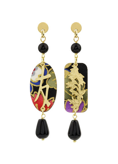 Orecchini Amicizia Mini Nero - Lebole Maison