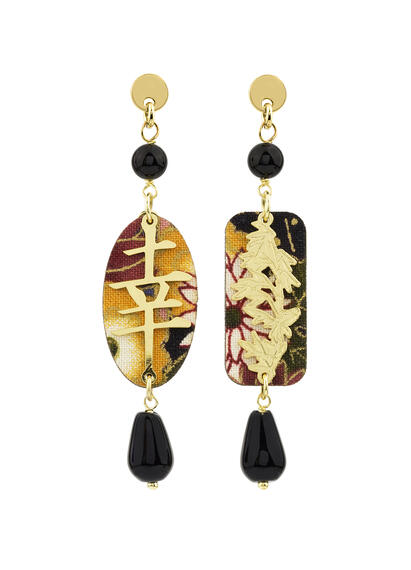 Orecchini Fortuna Mini Nero - Lebole Maison