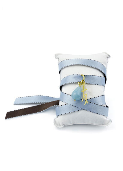 Bracciale Tessuto Kanji Amicizia Celeste - Lebole Maison