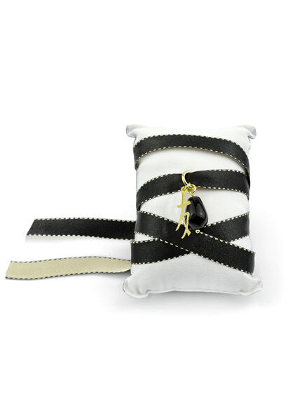 Bracciale Tessuto Kanji Amicizia Nero - Lebole Maison