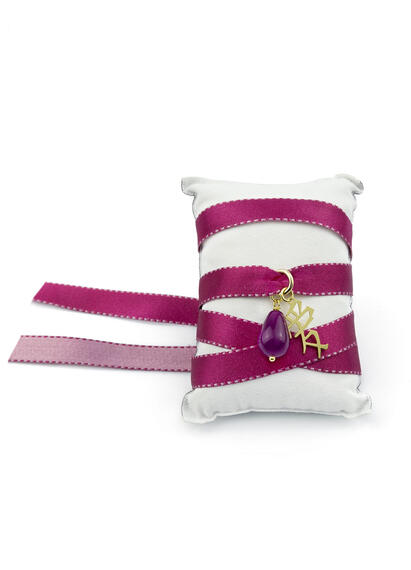 Bracciale Tessuto Kanji Amore Fucsia - Lebole Maison