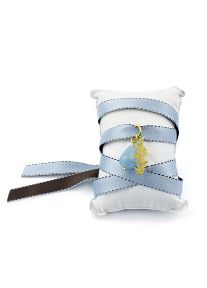 Bracciale Tessuto Kanji Bambu Celeste - Lebole Maison