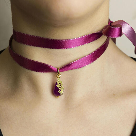 Collana Tessuto Kanji Bambu Fucsia - Lebole Maison