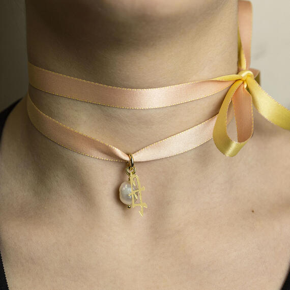 Collana Tessuto Kanji Mamma Arancione - Lebole Maison