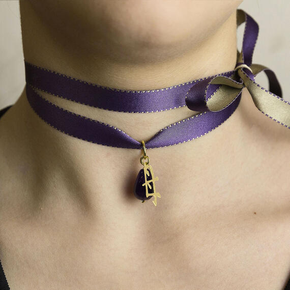 Collana Tessuto Kanji Mamma Viola - Lebole Maison