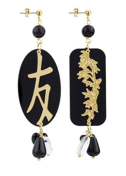 Orecchini Amicizia Plexi Nero - Lebole Maison