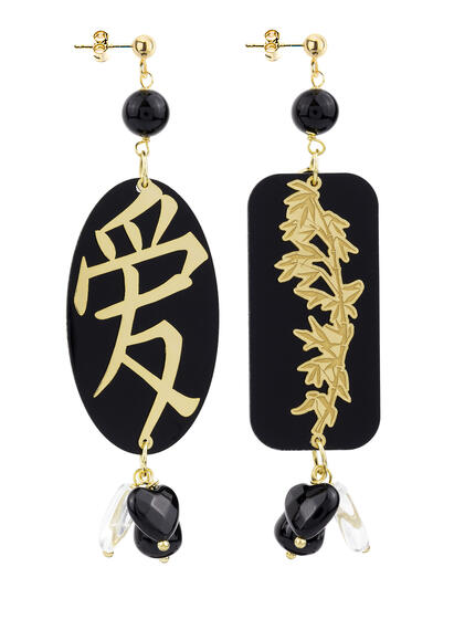 Orecchini Amore Plexi Nero - Lebole Maison