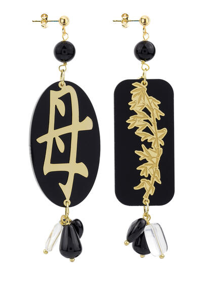 Orecchini Mamma Plexi Nero - Lebole Maison