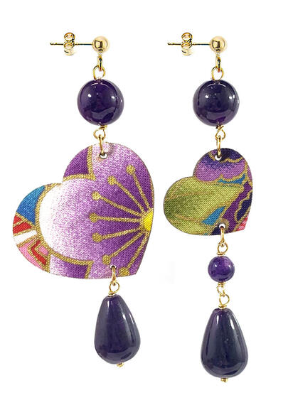 Purple Heart Earrings - Lebole Maison