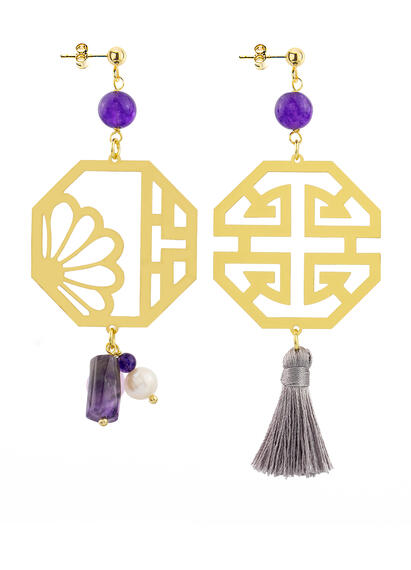 Orecchini Fu Oro Grande Lilla - Lebole Maison