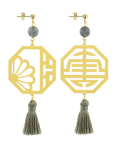 Orecchini Shou Nappa Grigio - Lebole Maison