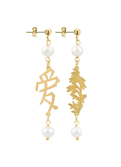 Orecchini Kanji Amore Oro Mini Perla - Lebole Maison