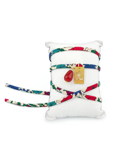 Bracciale/collana Tessuto Fiori Ideogramma Rubino - Lebole Maison