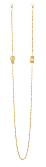 Catena Per Occhiali Kimono Ottone Perla - Lebole Maison