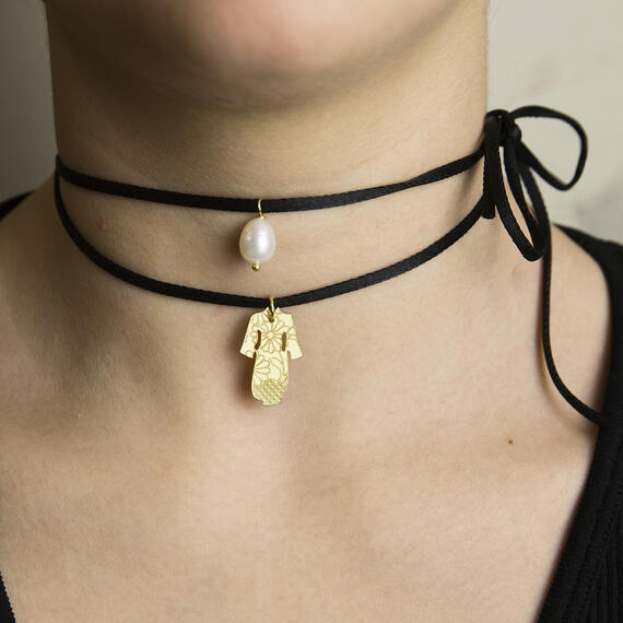 Collana Tessuto Kimono Nero - Lebole Maison